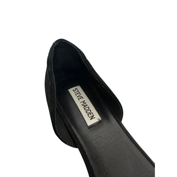 Steve Madden Size 10 Black Suede Pointed Closed Toe D'Orsay Office Work Flats - Picture 7 of 10